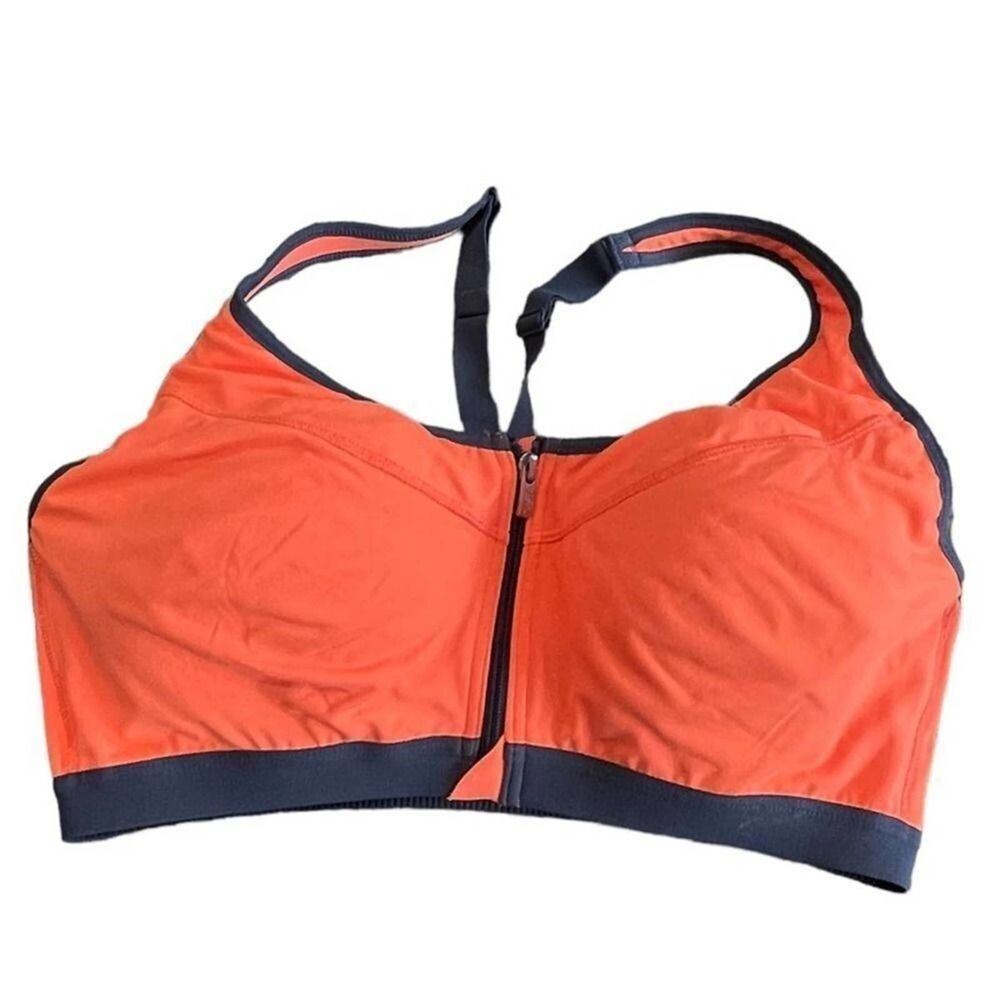 Victoria's Secret VSX Orange Knock Out Front Close Sports Bra size 32C